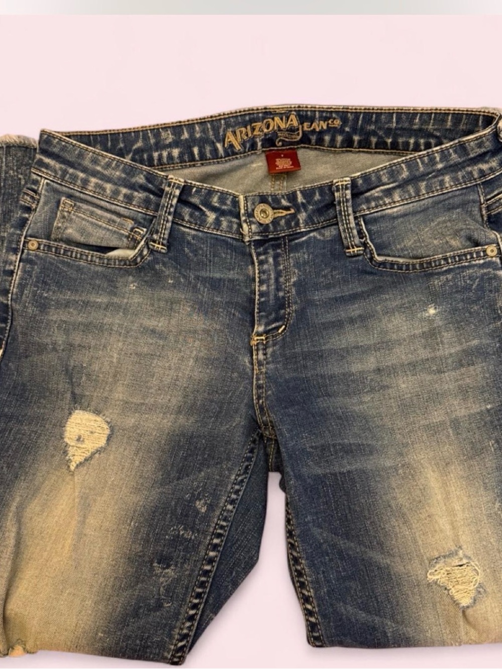 Women's Arizona Distressed Blue Denim Jeans